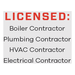 Licensed Boiler Contractor, Plumbing Contractor, HVAC Contractor, Electrical Contractor